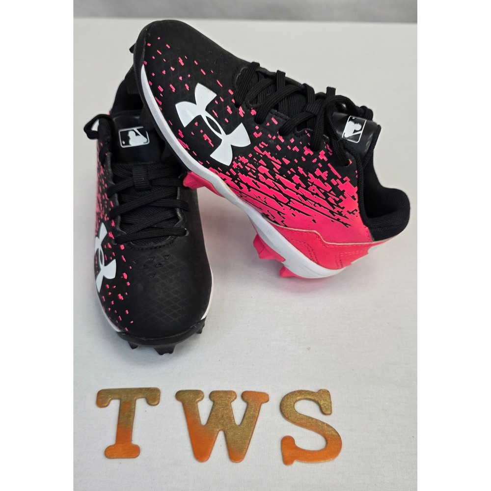 Under Armour Leadoff Low RM Baseball Cleats Pink Black Youth 10K